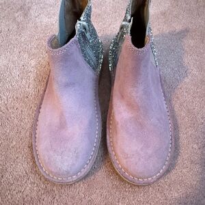 Charming Kids Suede Boots - Lavender and Glitter